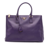 Large Saffiano Lux Galleria Double Zip Satchel